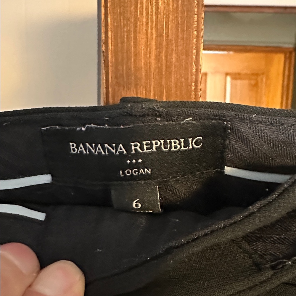 Banana Republic Factory Black Straight Leg Pants with Tie Belt - Picture 4 of 6
